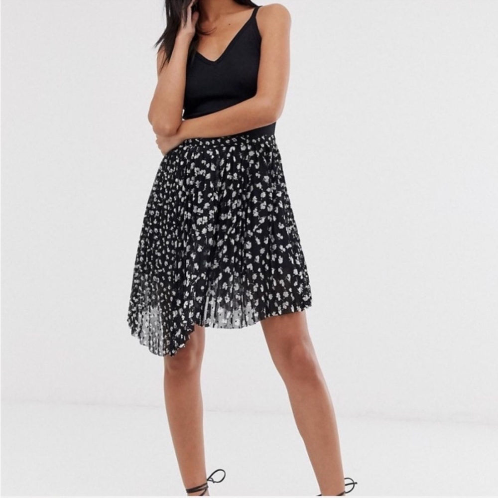 All Saints Black and White Asymmetrical Skirt